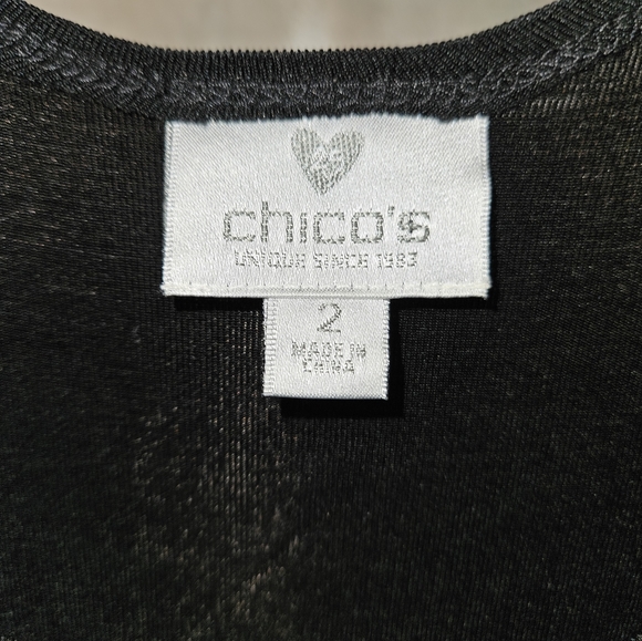 NWOT Chicos black sequined tank top blouse Womens Large - Picture 2 of 6